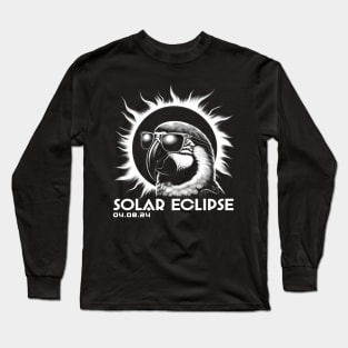 Celestial Parrot Eclipse: Trendy Tee for Bird Enthusiasts and Eclipses Long Sleeve T-Shirt